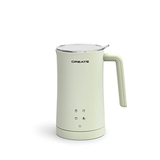 CREATE/MILK FROTHER STUDIO/Espumador calentador de leche eléctrico verde/Pantalla táctil, 4 programas automáticos, sitema de seguridad, 350ml, uso en frío o en caliente, 400 W