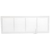 White Baseboard Return Grill with 7/8" Turn Back (24" x 8" Duct Opening/ 25.25" x 9.25" Overall)