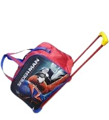 Image of Spacious Waterproof Polyester Rolling Trolley Bag|Suitcase with 360 Spinner Wheels & Handle| Ideal for Kids, Teenagers, & Outdoor | Carry-On Backpack for Travel & Tour (Spidy-Hero)