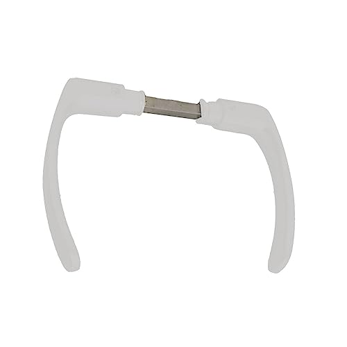 MICEL - 01815 - Juego de Manilla doble interior/exterior sin placa, para puerta en aluminio con maneta recta, Acabado blanco, 110 x 38 mm