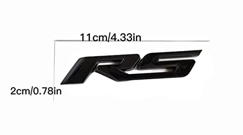 Image of 2X RS Emblem 3D Metal Badge Car Trunk Emblem Badge Tailgate Sticker Decals (Black)
