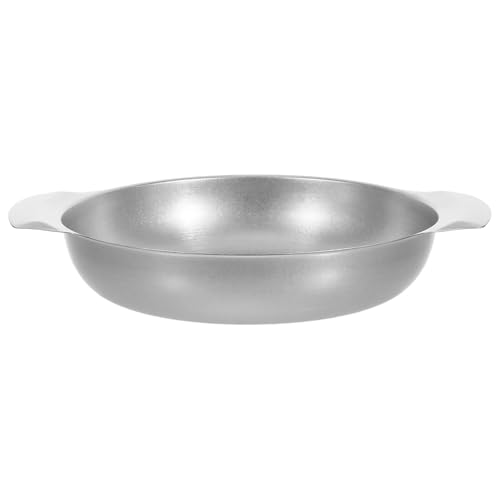 Healifty Olla de Acero Inoxidable con Doble Asa Retro para Cocinar Ramen Hervir Hornear Arroz y Asar Olla Multifunción Resistente y Segura para Cocina Casa Dormitorio y Oficina