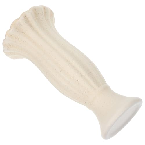 DIYEAH Ceramic Flower Arranging Vase Roman Column Shape Decorative Planter for Home Office Living Table Accent in Beige Medium