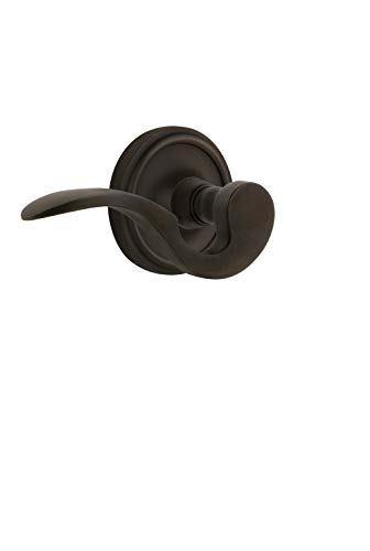 Image of Nostalgic Warehouse 772939 Classic Rose Left-Handed Manor Lever Privacy, Backset Size: 2.75 inch, Oil-Rubbed Bronze