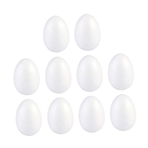 GARIOUANS 10 Huevos de Espuma para Pintar de 8 CM Huevos de Pascua DIY Sólidos Blancos para Manualidades y Decoración Artesanales para Actividades Creativas y Festivales Familiares