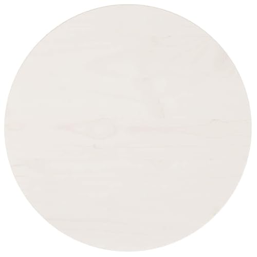 GeenYuu Plateau de table rond en pin massif blanc Ø 40 x 3 cm - Plateau de meuble pour table à manger, bureau, cuisine, table basse, plan de travail, plaque...
