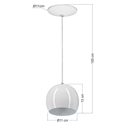 Pendente Teto de Alumínio Bola Branca Enerlux