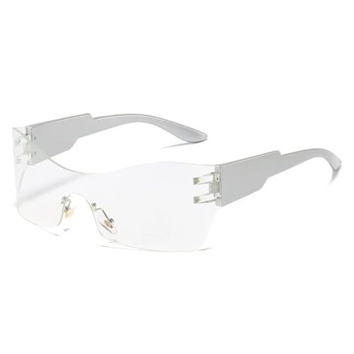 Lunettes de soleil punk sans monture aux finitions métal brossé