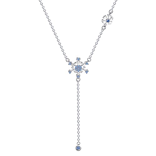 ZP LIFE - Colgante de cristal de la borla de copo de nieve de la suerte collares de oro blanco Cover