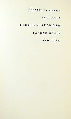 Vtg Collected Poems 1928-1953 - Stephen Spender [Hardcover] Stephen Spender