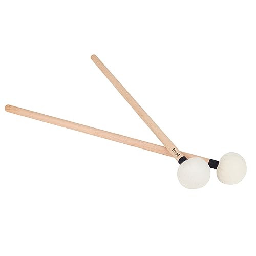 Baquetas GALPADA blancas de fieltro con mango de madera, 2 unidades, para instrumentos de percusión, práctica y actuación miniatura 1