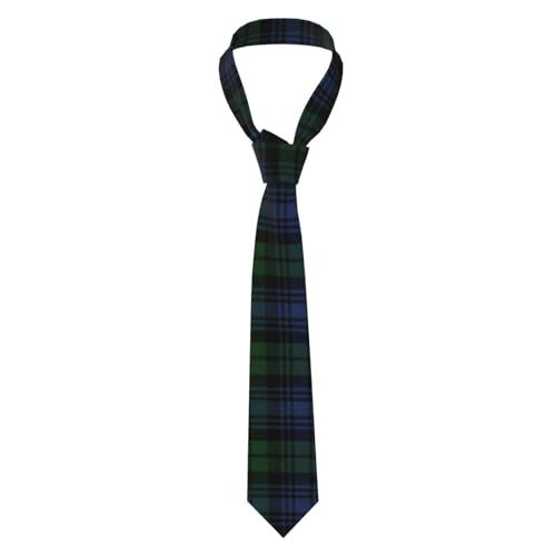Black Watch Ancient Original Scottish Tartan2 Blue Clan Ramsay Hunting Tartan Plaid Corbata de hombre Jacquard Plaids Stripe Silk Tie Formal Business Party
