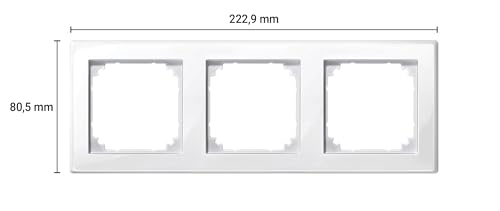 Schneider Electric Merten M-Smart-Rahmen für Steckdosen und Schalter, 3-fach, IP20, polarweiss glänzend, Artikelnummer 478319, 1 Stück