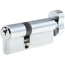 Euro Profile Offset Cylinder & Turn   Key and Thumbturn Lock Barrel with Offset Cam   Asymmetric Door Cylinder for uPVC, Timber & Composite Doors Polished Chrome, 30x50mm