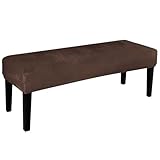 GANILITY Cubierta para Banco de Comedor, Universal para Banco de Comedor con Correas de Fijación, para Hoteles, Salones, Banquetes(Marrón Café)