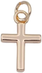 Handmade Sterling Silver Gold Plated Small Cross Pendant Religious Jewelry Mother's Day Gift
