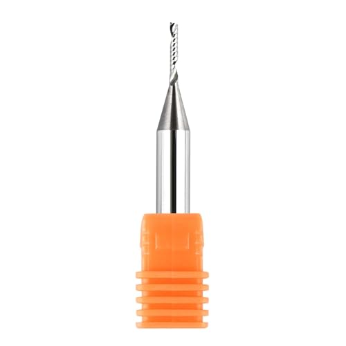 Spetool SP1F-D1/16-H1/4 O Flute Spiral Rouer Bits 1/4 Inch Shank 1/16 Inch Cutting Diameter, Solid Carbide Upcut Cnc Router Bit Single Flute End Mill thumb #7