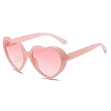 Herz Sonnenbrille Herzbrille Herzen Sonnenbrillen Damen Polarisiert Groß Hippie herz brille Bunte Brillen Festival Party Carnival Heart Sunglasses