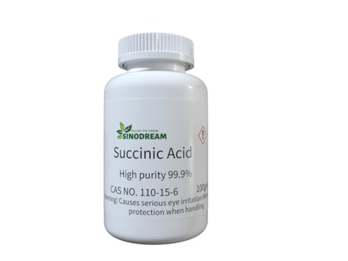 succinic Acid high Purity Crystal 99.9% min 100grams