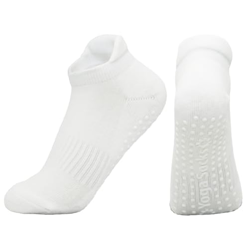Image of Women Non Slip Grip Ankle Socks with Anti-Skid Soles Cushioned for Elderly, Yoga, Pilates, Ballet, Hospital, Home, Walking