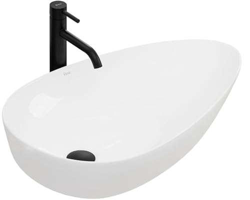 Rea Lavabo sobre Encimera Greta 65 Lavabo de baño 655 x 400 x 130 mm Cerámica (Blanco)