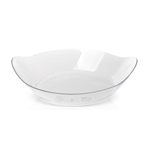 Wyazziv ミニデザートプレート 透明使い捨てプラスチックトレイ (とうめいしょく,100個)