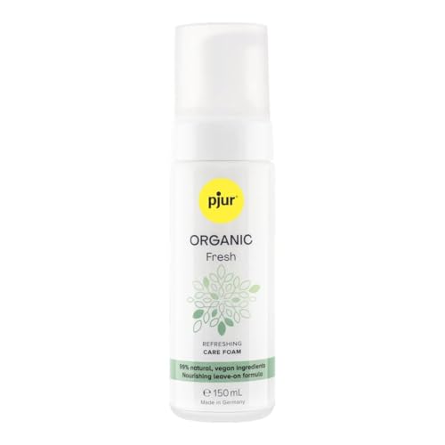 pjur ORGANIC Fresh (150 ml) - Schiuma detergente intima - Facile da usare senza acqua - Senza profumo