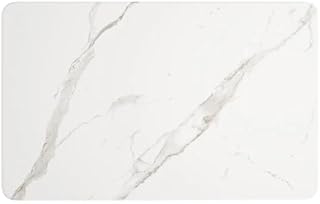 Rectangular Thermo-Formed Table Top, White Faux Marble Finish, MDF Core, 30 x 48 Inch, Indoor Commercial Use, Scratch-Resistant