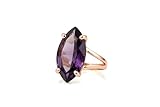 Dazzling Amethyst Ring - 14k Rose Gold Jewelry Handmade Marquise Engagement Ring, Birthstone Ring, Statement Rings for Ladies - with Fancy Gift Box