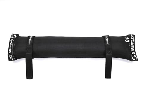 Black STRENFLEX Racer snake-style sandbag — the long profile is what allows shoulder carries and rotational swings
