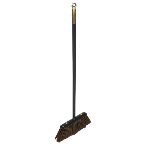 Beavorty Escoba de Acero Inoxidable Desmontable de 95 CM Mango Largo para Barrer Interiores y Exteriores Escoba Angular para Patios Cocinas y Garajes Herramienta Resistente para