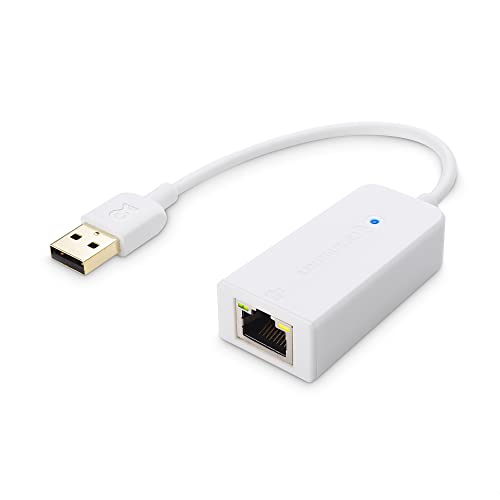 Cable Matters Plug & Play USB to Ethernet Adapter (Ethernet to USB Adapter, Ethernet Adapter for Laptop) Supporting 10/100 Mbps Ethernet Network in White