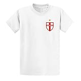 Second Ave - Camiseta blanca para hombre con insignia de Inglaterra de fútbol de la Eurocopa del Mundo, blanco, Small