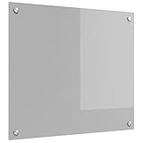 vidaXL Küchenrückwand Hellgrau 70 x 60 x 0,6 cm Gehärtetes Glas, Moderner Küchenstil, Coole Rückwand, hitzebeständiger Schutz, Glasplatte, einfache Reinigung für Deine Kochzone