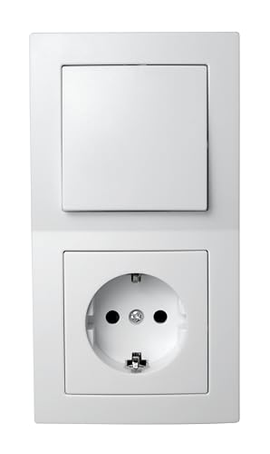 McPower set de interruptor y enchufe | Flair Profi 3 piezas incluye interruptor y marco conexión