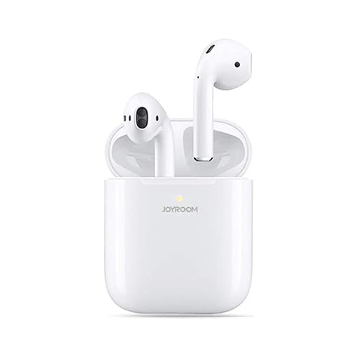 JOYROOM JR-T03S TWS Semi In-Ear Earphones Wireless Earbuds And Equipped With Anti-Fingerprint Silicon Case With Power Box Standard Version - White