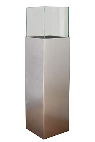 VIVANNO Windlicht-Säule Kerzenständer Deko-Laterne Candela Silber...
