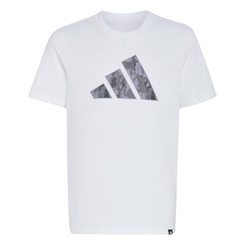 adidas Unisex Kinder Camo Graphic Junior Shirt, White, 7-8 Years – Ansicht 1
