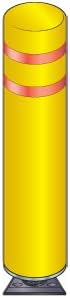 48 in. Yellow Quick Release Bollard with 2 Red Reflective Stripes