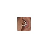 MIYUEFAN Piercing Nariz Acero Quirurgico, Hipoalergénico Aro Septum Anillo Piercing Oreja Labio Anillo Tragus Hélice Daith Cartílago Rook Pendientes (A - Oro(8mm))
