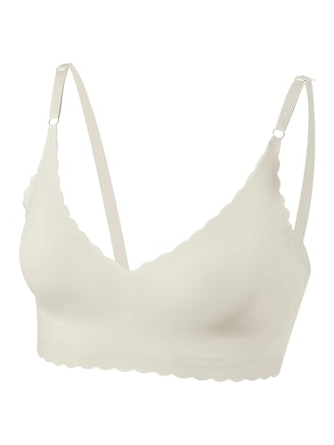 Women's Solid Color Wavy Edge Wireless Bra Stylish Underwear Sexy and Comfortable2