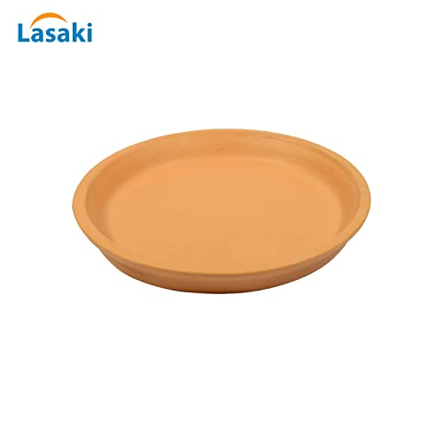 Image of Lasaki Round Ceramic Trays (Plates Saucers) for Pots, planters, Flower, Succulent(Set of 2,Ginger,4 inch) R4(Plants not Included)