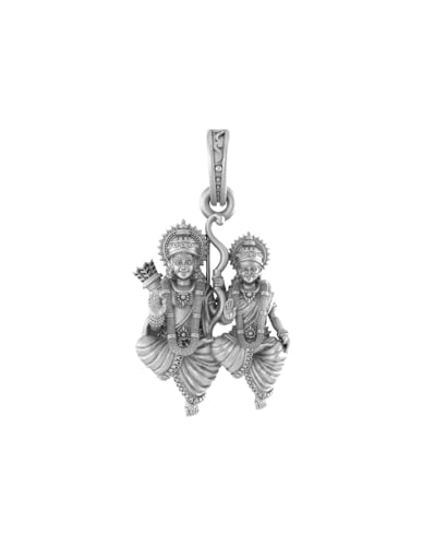 Pendentif Dieu Ram et Maa Sita argent pour méditation et yoga