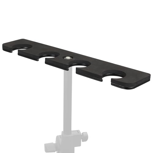 Multi Mic Holder for Mic Stand, Multiple Microphone Organizer and Display for Wired and Wireless Mics, Hold Up to 4 Microphones, Aluminum, Black