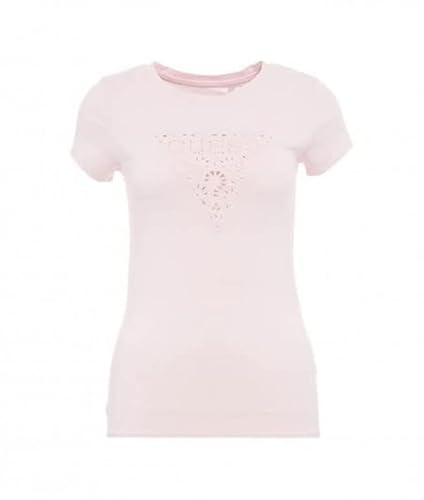 Guess Womens Short Sleeve Eyelet Floral Logo R3 T Shirt, Ballet Pink, X-Small Us #TOP17