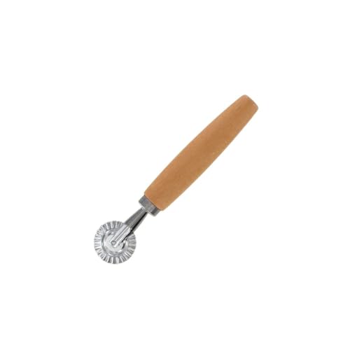 Fackelmann 40918 Roulette à pâtisserie, roulette inox pour raviolis, Bois, Acier inoxydable, 15,5 cm