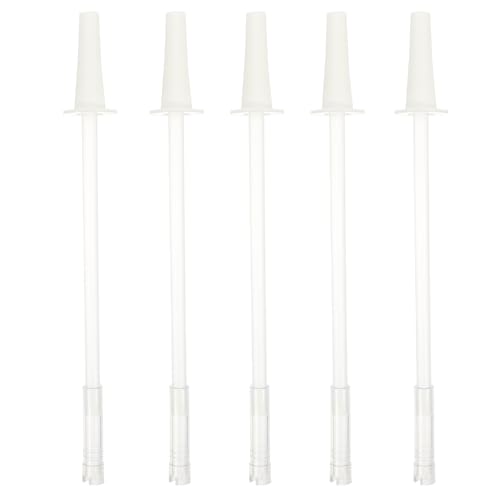 Hemoton Pot-Belly Cup Straws 5-Pack 11.81 Inch Reusable Silicone Replacement Straws for Water Bottles Tumblers Multi-Function Smoothie Household Use