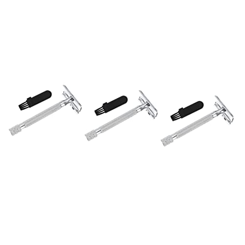 Gogogmee 3pcs Old Fashioned Shavers Double Edge Razor Men's Shaving Tools Safety Razor