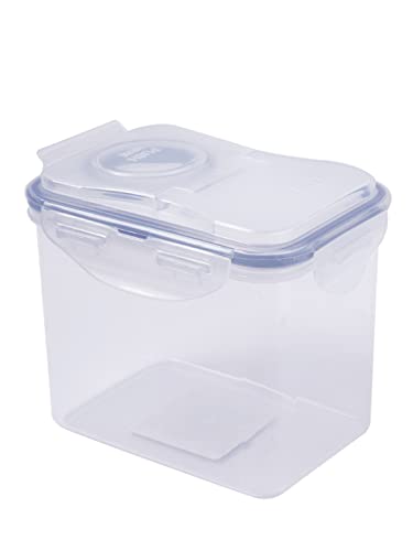 Image of LocknLock Classic Rectangular Plastic Airtight Food Storage Container With Leak Proof Flip Lid, 1 Liter, 1 Piece, Transparent