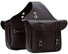 Cowhide Genuine Leather Western Equestrian Trail Simple Horse Saddle Bag Pack Equipment Horse Saddle Bags Tack Set Accessories Size: 10” L x 10” W x 3 ½” D inches, MO-SBAG-52